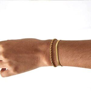 14K Gold Plated Handmade Dainty Dot Bracelet Cute Thin Everyday Bracelets for